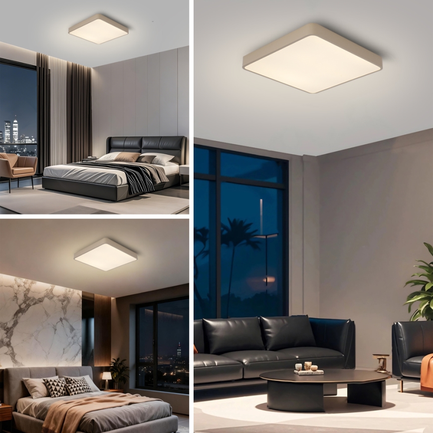 Brilagi - Luminaria de techo LED POOL LED/48W/230V 3000/4500/6000K 50x50 cm beige