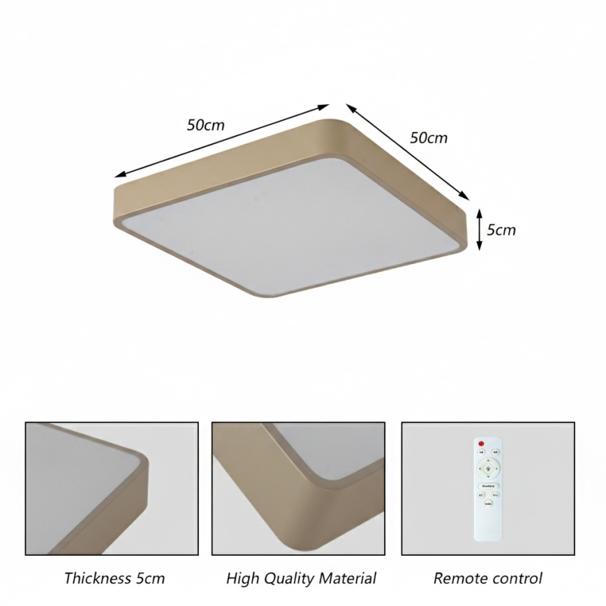 Brilagi - Luminaria de techo LED POOL LED/48W/230V 3000/4500/6000K 50x50 cm beige