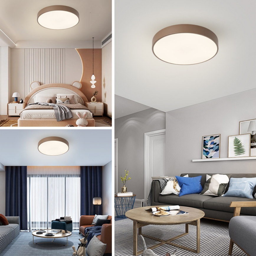 Brilagi - Luminaria de techo LED POOL LED/60W/230V 3000/4000/6000K, diámetro 50 cm, marrón