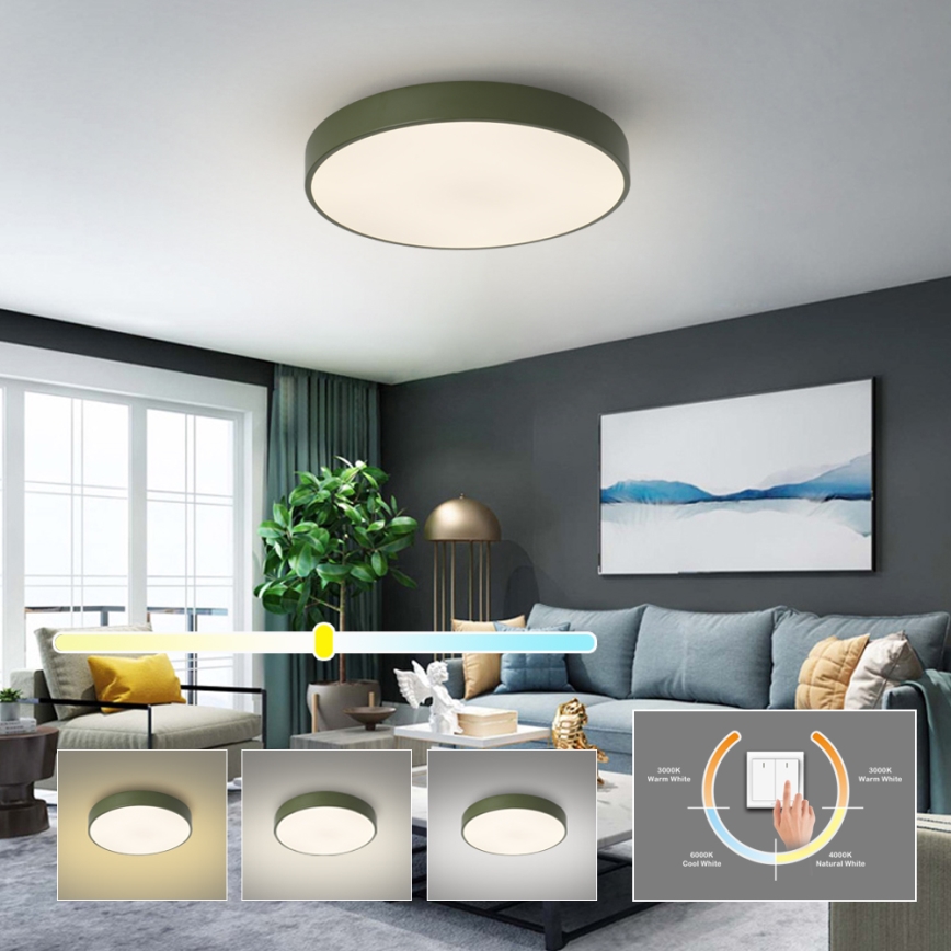 Brilagi - Plafón LED de techo POOL LED/60W/230V 3000/4000/6000K Ø 50 cm verde