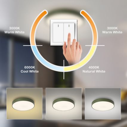 Brilagi - Plafón LED de techo POOL LED/60W/230V 3000/4000/6000K Ø 50 cm verde