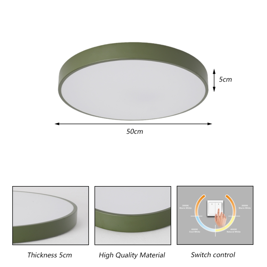 Brilagi - Plafón LED de techo POOL LED/60W/230V 3000/4000/6000K Ø 50 cm verde