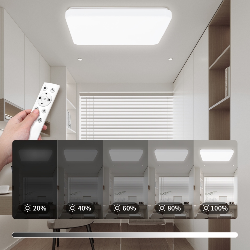 Brilagi - Plafón LED regulable MILKY WAY LED/24W/230V 3000-6500K 37x37 cm + mando a distancia