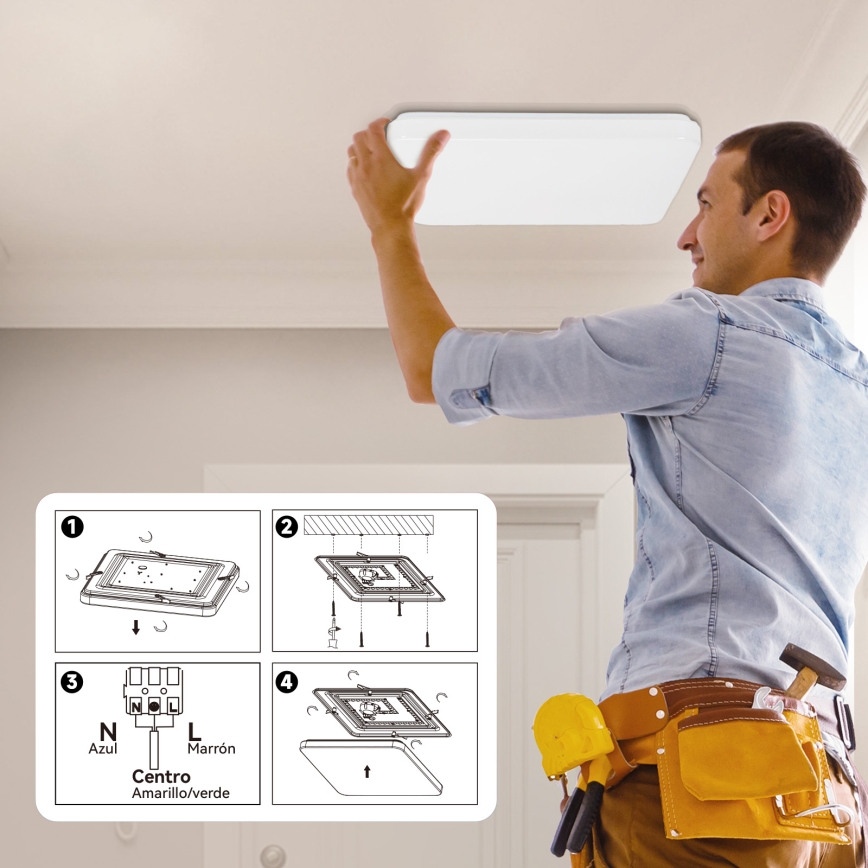 Brilagi - Plafón LED regulable MILKY WAY LED/24W/230V 3000-6500K 37x37 cm + mando a distancia