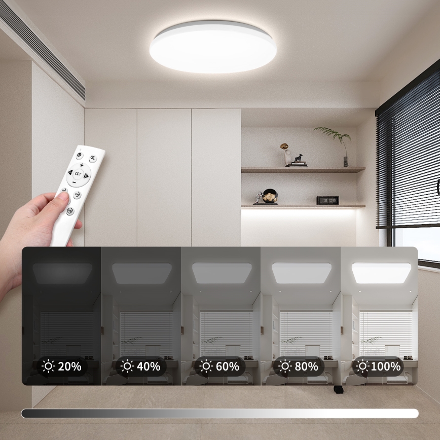 Brilagi - Plafón LED regulable MILKY WAY LED/36W/230V 3000-6500K Ø 48 cm + mando a distancia