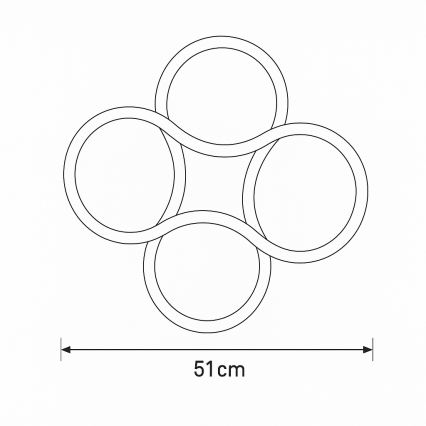Brilagi - Lámpara de techo LED regulable ORELLI LED/53W/230V Ø 51 cm 3000-6000K + control remoto