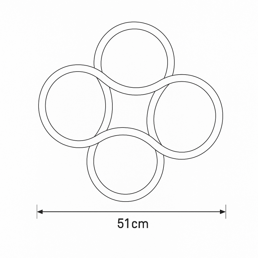 Brilagi - Lámpara de techo LED regulable ORELLI LED/53W/230V Ø 51 cm 3000-6000K + control remoto