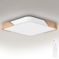 Brilagi - Luminaria de techo LED regulable PILANA LED/60W/230V 3000-6500K roble/blanco 56x56 cm + mando a distancia