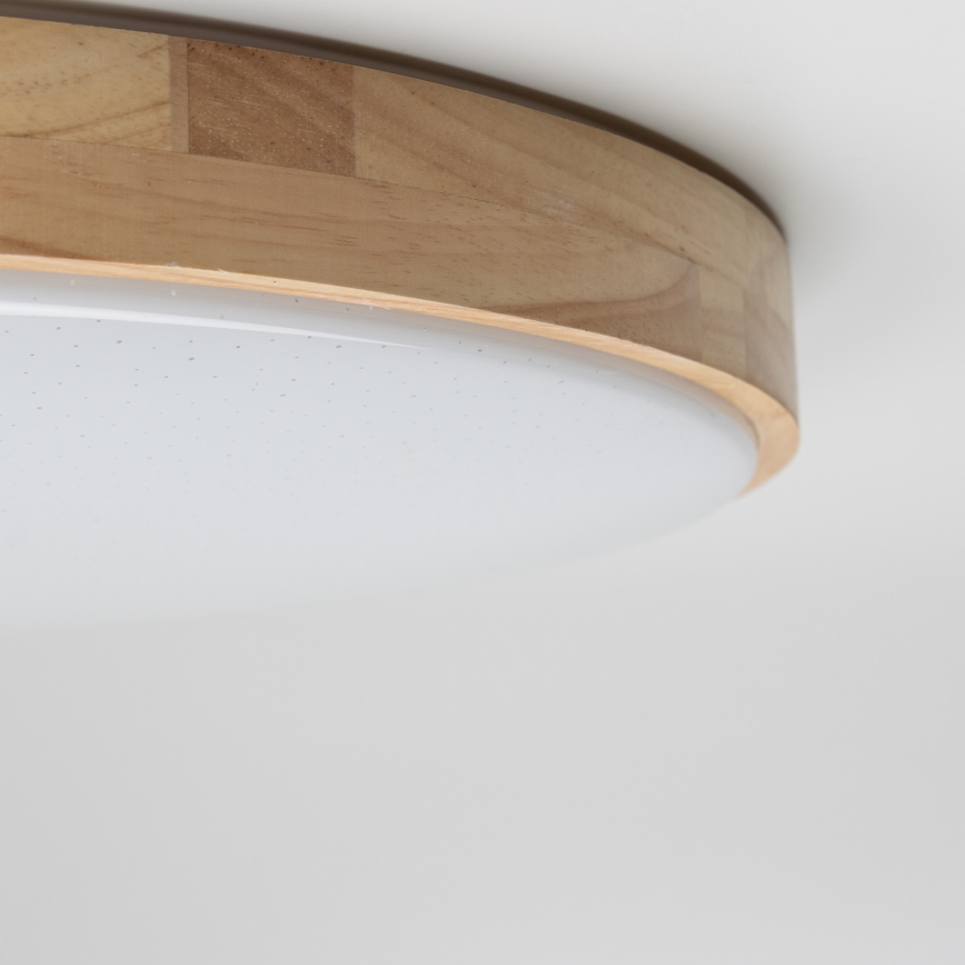 Brilagi - Lámpara de techo LED regulable PINE LED/60W/230V, madera, Ø 52 cm, 3000-6500K + mando a distancia