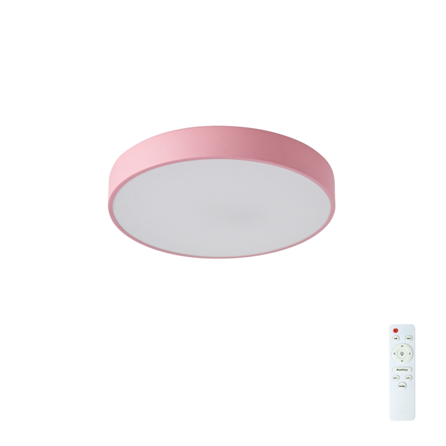 Brilagi - Lámpara de techo LED regulable POOL LED, 36 W / 230 V, 3000-6000 K, diámetro 30 cm, rosa + control remoto