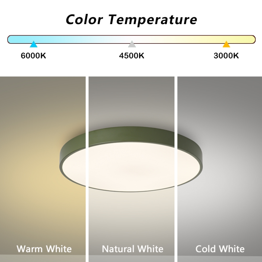 Brilagi - Luminaria de techo LED regulable POOL LED/36W/230V 3000-6000K Ø 30 cm verde + mando a distancia