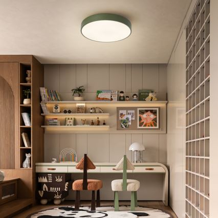 Brilagi - Luminaria de techo LED regulable POOL LED/36W/230V 3000-6000K Ø 30 cm verde + mando a distancia