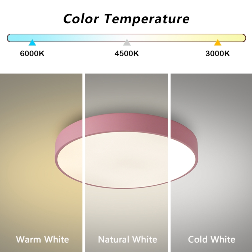 Brilagi - Lámpara de techo LED regulable POOL LED/48W/230V 3000-6000K Ø 40 cm rosa + mando a distancia