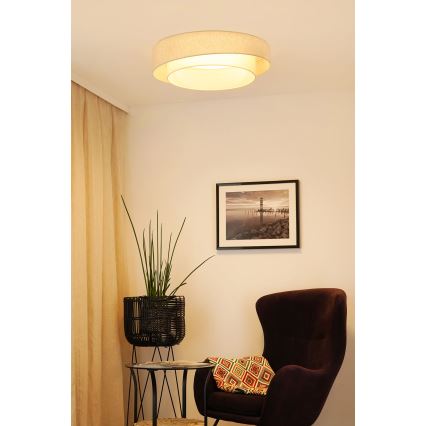 Brilagi - Plafón LED regulable SHINE LED/24W/230V Ø 60 cm 3000/4000/6500K color crema + mando a distancia