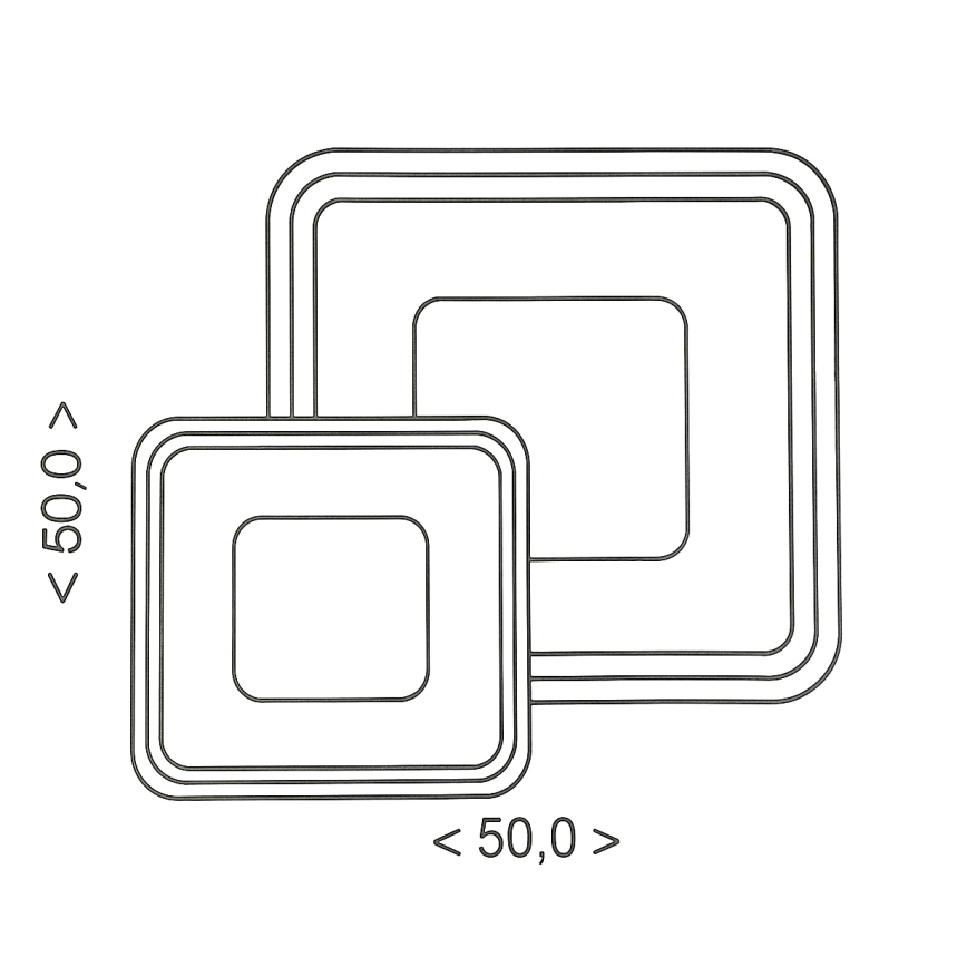 Brilagi - Luminaria de techo LED regulable TANDORA LED/49W/230V 50x50 cm 3000-6000K + mando a distancia