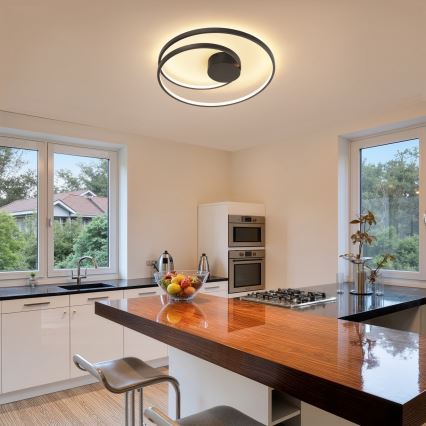 Brilagi - Lámpara de techo LED regulable TWISTER LED/48W/230V 3000-6000K diámetro 50 cm negra + mando a distancia