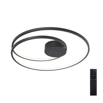 Brilagi - Luminaria LED de techo regulable TWISTER LED/75W/230V 3000-6000K Ø 70 cm negra + mando a distancia