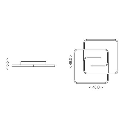 Brilagi - Plafón LED regulable VELO LED/64W/230V 3000-6500K 48x48 cm + mando a distancia