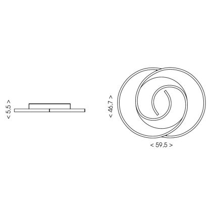 Brilagi - Luminaria de techo LED regulable VELO XL LED/83W/230V 3000-6500K 46,7x59,5 cm + mando a distancia