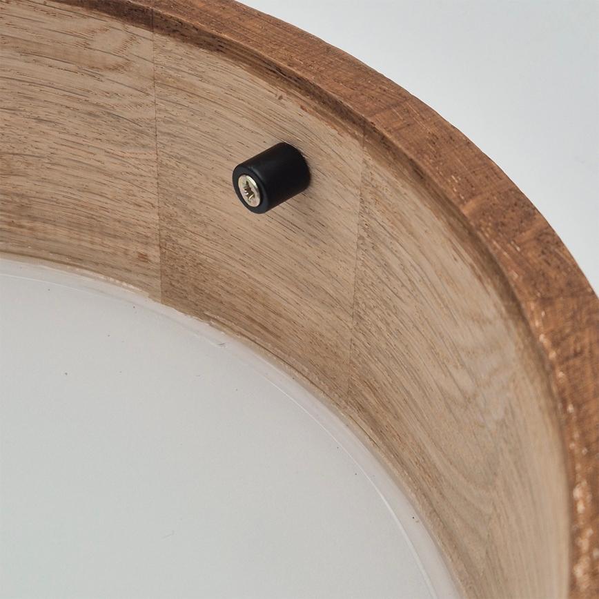 Brilagi - Luminaria de techo LED RGBW regulable CARVALHO 1xE27/15W/230V 2700-6500K Wi-Fi roble, diámetro 27,5 cm