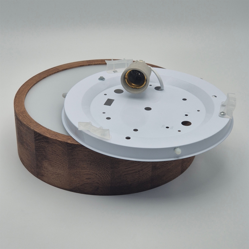 Brilagi - Luminaria de techo LED RGBW regulable CARVALHO 1xE27/15W/230V 2700-6500K Wi-Fi roble, diámetro 27,5 cm