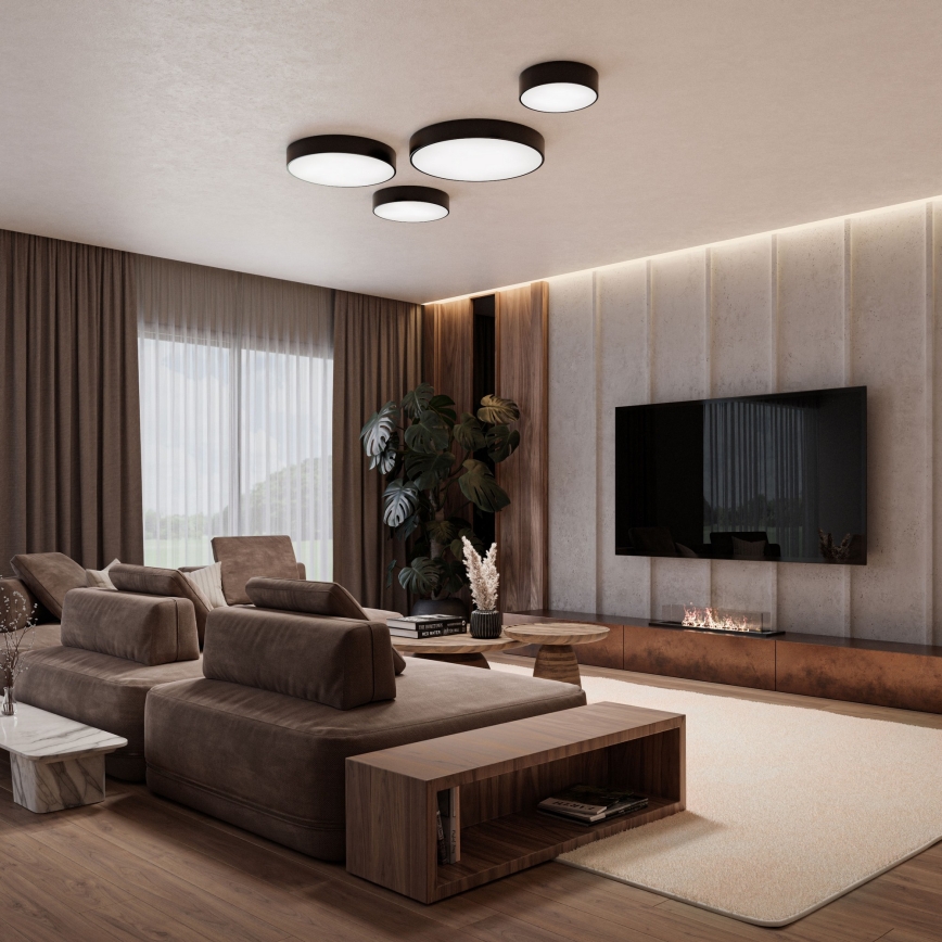 Brilagi - Lámpara de techo LED RGBW regulable CLARE 2xE27/9W/230V 2700-6500K Ø30 cm Wi-Fi negra