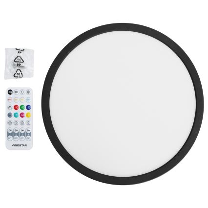 Brilagi - LED RGBW Luminaria de techo regulable VIBE LED/24W/230V 3000-6500K Ø 29 cm negra + mando a distancia