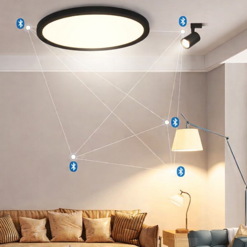 Brilagi - Plafón LED RGBW regulable VIBE LED/36W/230V 3000-6500K Ø 40 cm negro + mando a distancia