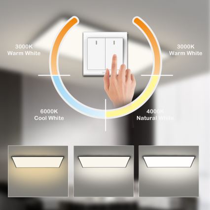 Brilagi - Luminaria de techo LED SLIMFRAME LED/80W/230V 120x60 cm 3000/4000/6000K negra