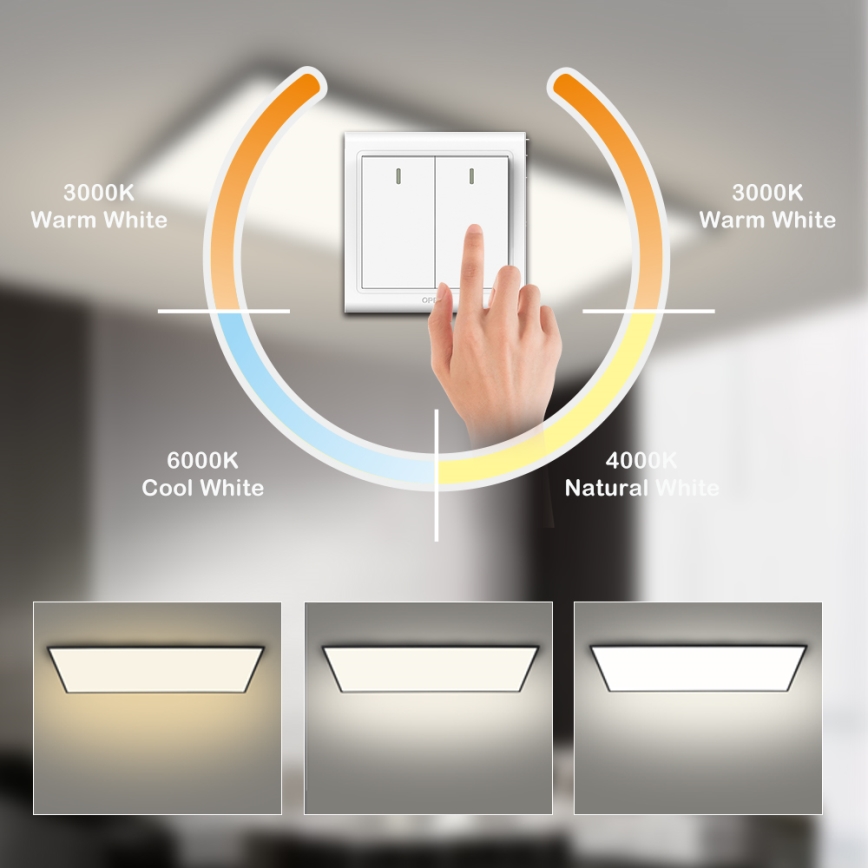 Brilagi - Luminaria de techo LED SLIMFRAME LED/80W/230V 120x60 cm 3000/4000/6000K negra