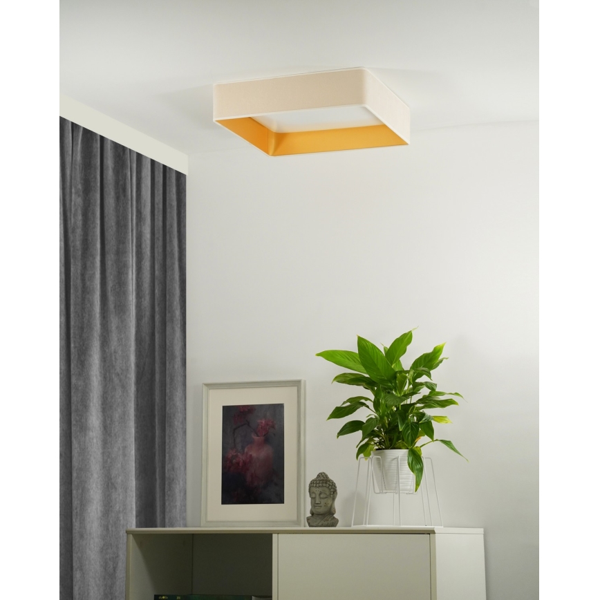 Brilagi - Plafón de techo VELVET SQUARE LED/24W/230V 43x43 cm crema