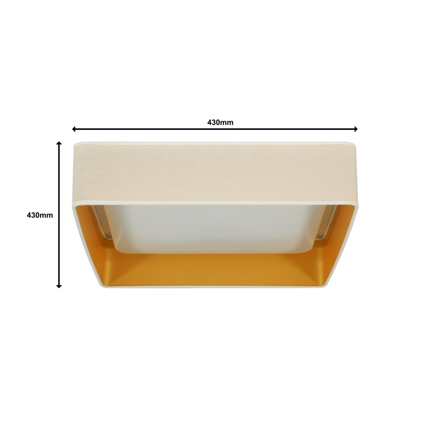 Brilagi - Plafón de techo VELVET SQUARE LED/24W/230V 43x43 cm crema