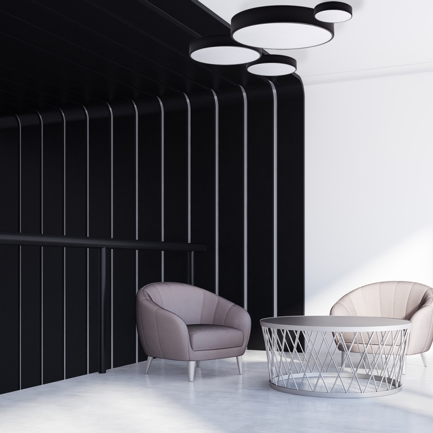 Brilagi - Lámpara de techo LED RGBW regulable para baño CLARE 2xE27/9W/230V 2700–6500K Ø 30 cm IP54 Wi-Fi negro