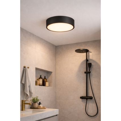 Brilagi - Luminaria de techo para baño POOL 3xE27/15W/230V Ø 40 cm IP54 negra