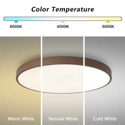 Brilagi - Plafón de techo POOL LED/60 W/230 V/3000/4000/6000 K, diámetro 60 cm, marrón