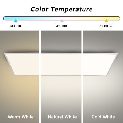 Brilagi - Plafón LED regulable SLIMFRAME LED/80W/230V 120x60 cm 3000-6000K blanco + mando a distancia