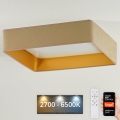 Brilagi - Luminaria de techo regulable VELVET SQUARE SMART LED/36W/230V 60x60 cm 2700-6500K Wi-Fi Tuya + mando a distancia beige