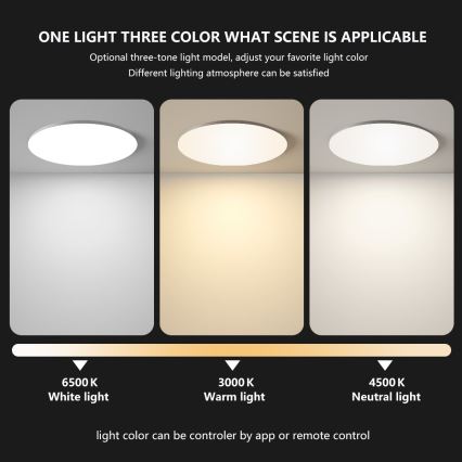 Brilagi - Lámpara de techo LED regulable SMART LED/24W/230V Ø 38 cm 3000-6000K Wi-Fi Tuya Beacon + control remoto