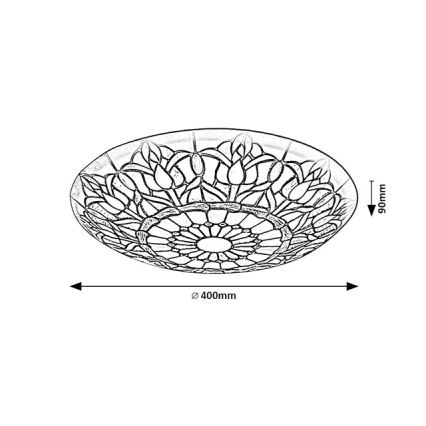 Brilagi - Luminaria de techo Tiffany con vitral LORAS 2xE27/60W/230V