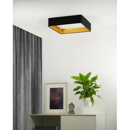 Brilagi - Plafón LED VELVET SQUARE LED/24W/230V 43x43 cm negro