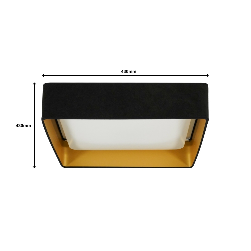 Brilagi - Plafón LED VELVET SQUARE LED/24W/230V 43x43 cm negro