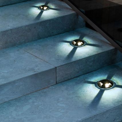Brilagi - Luminaria empotrable exterior LED para tránsito vehicular GROUNDRAY LED/1W/230V negra IP67