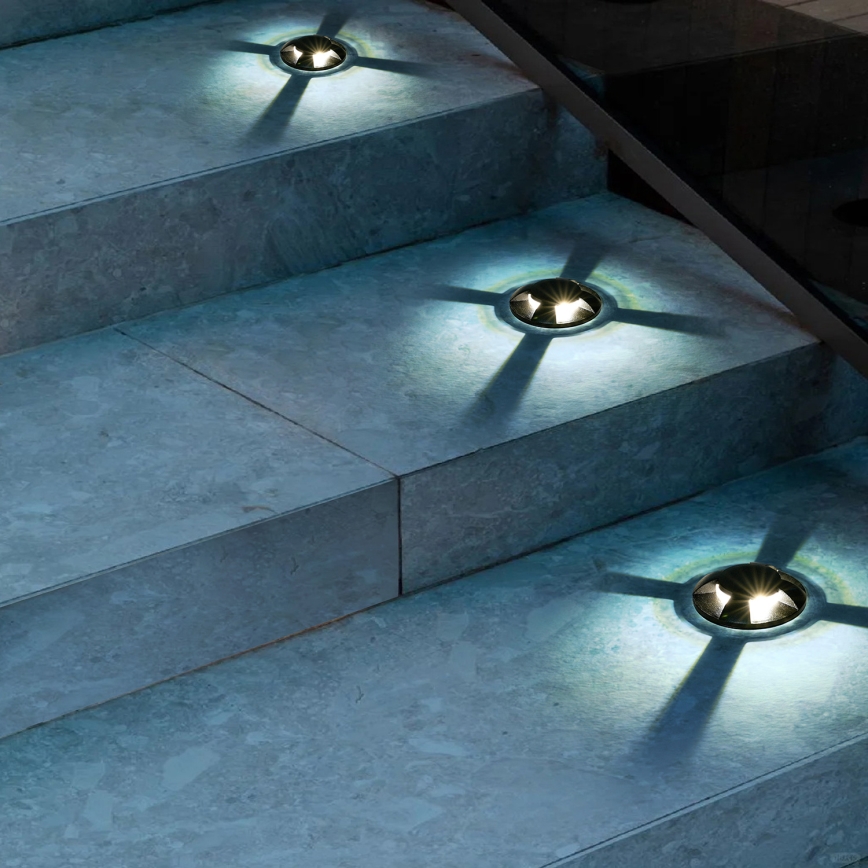 Brilagi - Luminaria empotrable exterior LED para tránsito vehicular GROUNDRAY LED/1W/230V negra IP67