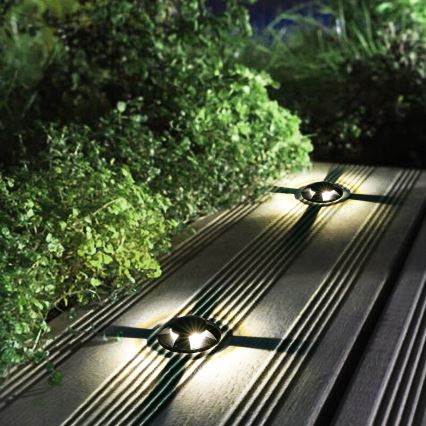 Brilagi - Luminaria empotrable exterior LED para tránsito vehicular GROUNDRAY LED/1W/230V negra IP67