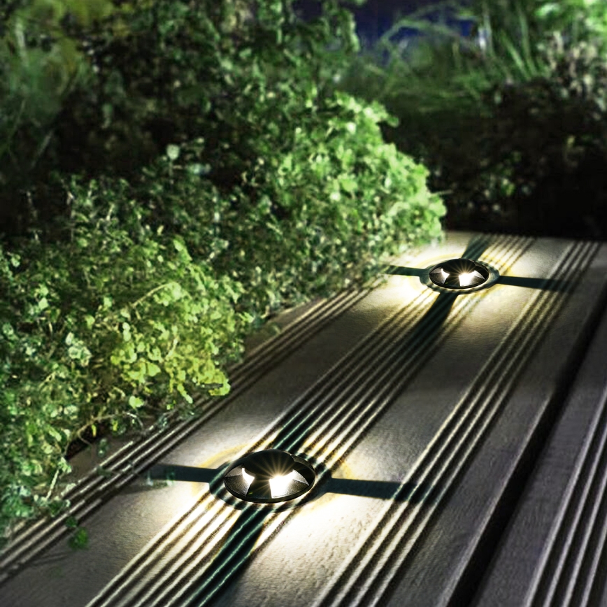 Brilagi - Luminaria empotrable exterior LED para tránsito vehicular GROUNDRAY LED/1W/230V negra IP67