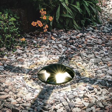 Brilagi - Luminaria empotrable exterior LED para tránsito vehicular GROUNDRAY LED/1W/230V negra IP67