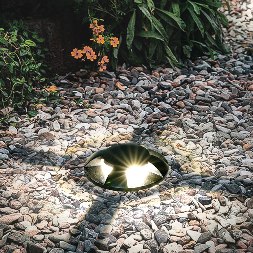 Brilagi - Luminaria empotrable exterior LED para tránsito vehicular GROUNDRAY LED/1W/230V negra IP67