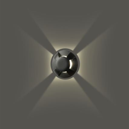 Brilagi - Luminaria empotrable exterior LED para tránsito vehicular GROUNDRAY LED/1W/230V negra IP67