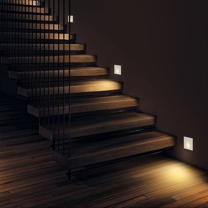 Brilagi - Luminaria empotrable LED para exterior STAIRDOT LED/2W/230V blanca IP65 cuadrada
