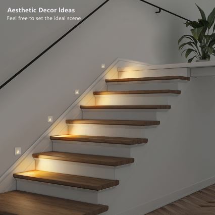 Brilagi - Luminaria empotrable LED para exterior STAIRDOT LED/2W/230V blanca IP65 cuadrada